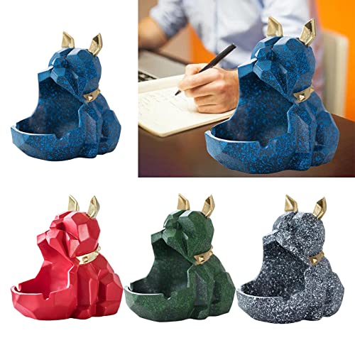 MYADDICTION Geometry Shar Pei Ashtray Centerpiece Statue for Indoor Outdoor Desk Gift Blue