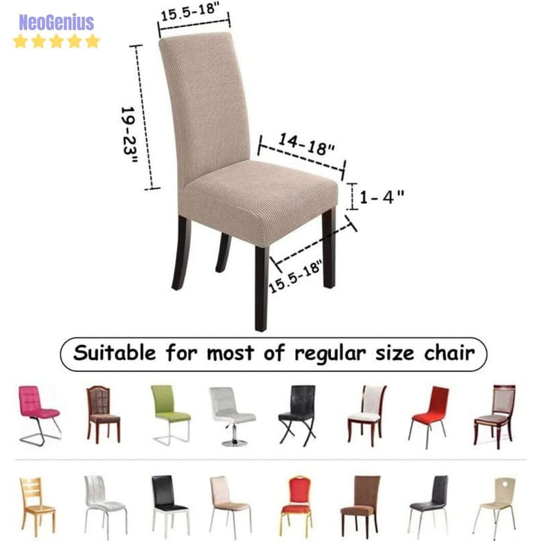 NeoGenius Premium Elegant Dining Room Chair Covers, Slipcovers Set of 4, Spandex Super Fit Stretch Removable Washable Chair Covers, Protector -for Dining Room (Dining Room Chair Covers_Khakhi)