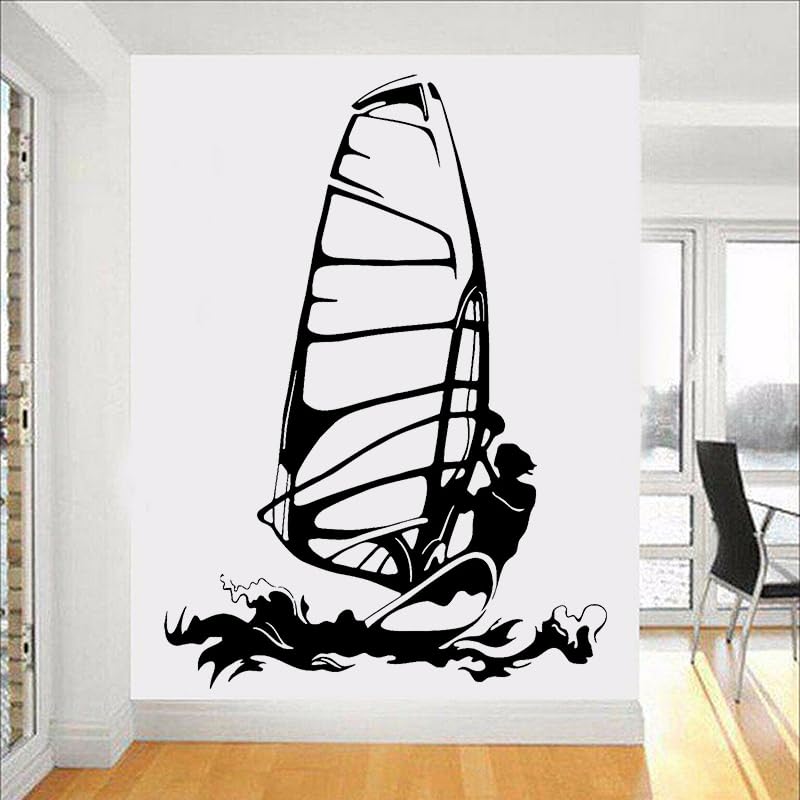 GADGETS WRAP Wall Decal Vinyl Sticker Windsurfer Kitesurfing Water for Office Home Wall Decoration