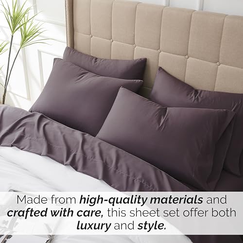 King, Purple : Southshore Fine Linens - 6 Piece - 21 Inch - Extra Deep Pocket Sheet Set (King, Purple)