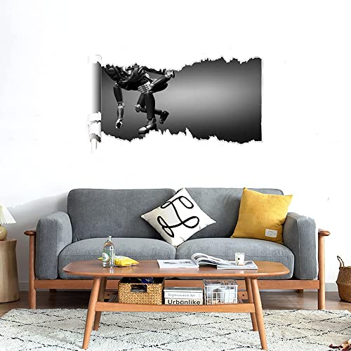 GADGETS WRAP Printed Wall Decal Sticker Scratched Paper Style Wall Decal (90cm x 50cm) - Robot Raising