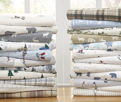 Eddie Bauer Ski Slope Flannel Sheet Set, King, Multi