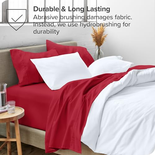 California King, Red : Premium 1800 Ultra-Soft Microfiber Collection California King Sheet Set, Hypoallergenic, Easy Care, Wrinkle Resistant, Deep Pocket (Cal King, Red)