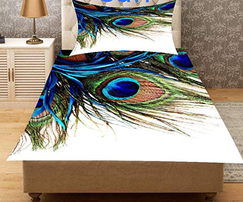 Trendz Decor Velvet 180 TC Bedsheet (Green, Single)