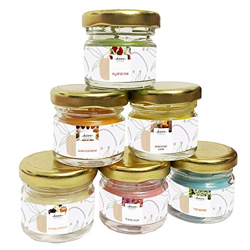 Divine Senses Mini jar Scented Candles (Set of 13) | Candle Gift Set for Gifting | Fragranced Jar Candles for Home Decoration