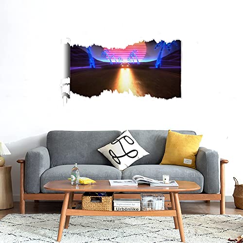 GADGETS WRAP Printed Wall Decal Sticker Scratched Paper Style Wall Decal (90cm x 50cm) - New Retro Wave