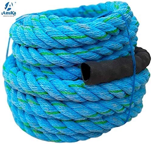 AZUKA® Ultimate Fitness Strength Training Battle Rope 1.5 inch 50ft (Ocean Blue),Weight-9.5kg