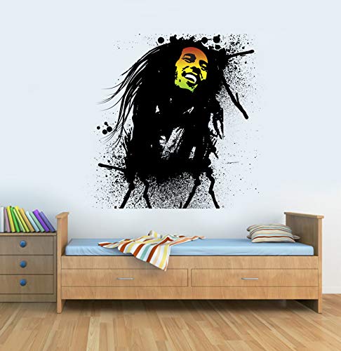 Sahaj Decor Coloured Face Bob Marley Splash Sticker | Wall Sticker for Living Room -Bedroom - Office - Home Hall Decorative Stickers