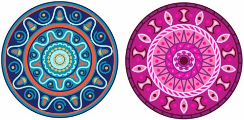 Diwali Special - Colourful Decorative Rangoli Sticker Size- 30 cm x 30 cm Set of 2 (AS160)
