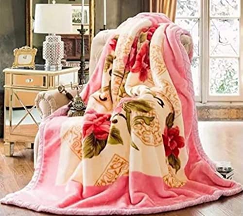 Bezzilish Home-2 Ply Mink Super Soft Cloudy Double Bed Blanket with a Fancy Bag Packing for Heavy Winter-Multicolor-14