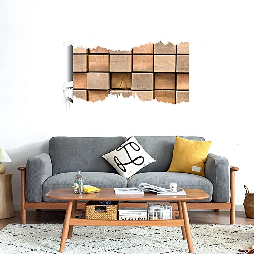 GADGETS WRAP Printed Wall Decal Sticker Scratched Paper Style Wall Decal (90cm x 50cm) - Wooden Texture