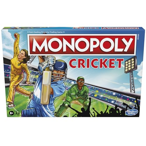 Monopoly Cricket Board Game | Cricket-Themed Monopoly Board Game for Families and Kids | for Ages 8+ | for 2 to 6 Players | Birthday Gift for Kids & Families