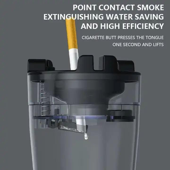 SAKRIMAL Ashtray with Water Tank, Stainless Steel Outdoor Portable Smell Proof Smokeless Ash Tray, Cigarette Smoke Travel Remover for Outdoor Travel or Home Office