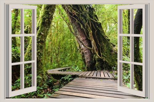 JVERF - JZZA30268 Thailand Tropics Parks Forests DOI Inthanon| Self-Adhesive Open Window Wall Sticker