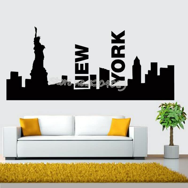 GADGETS WRAP Wall Decal Vinyl Sticker for Home Office Room Decoration New York Skyline Wall Sticker