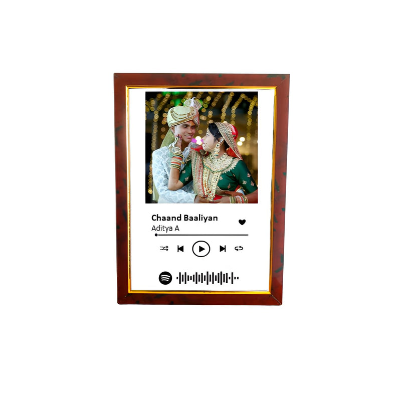 Customized A4 Musical Wall Photo Frame (8x12 Inch) - Play Spotify Song! | Romantic Couples Gift