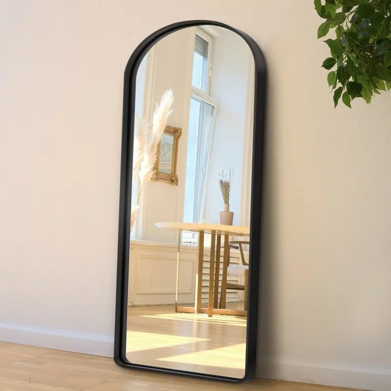 ARTESSA Aesthetic Designer Rectanguar Mirror with Top-Arch for Bedroom with Metal Frame (160 x 55 CM)