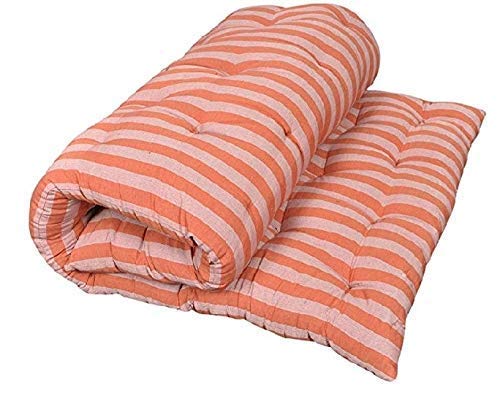 COLOFLY Soft Cotton Multicolour Mattress Gadda Single Bed 3x6 Feet Orange