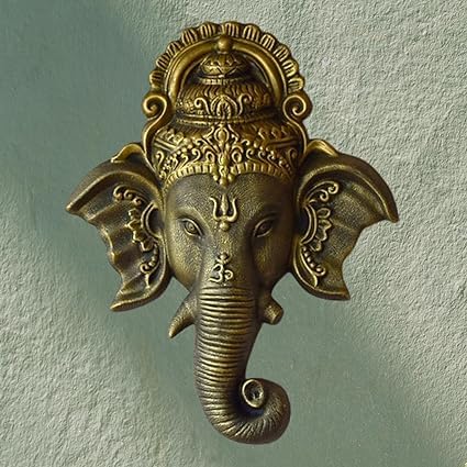 Shawshank 3 Feet Ganesha Face Wall Hanging Mural Showpiece for Home Entrance Decor, Office, Study Room - Idol Statue Shri Ganesha face Wall Mount