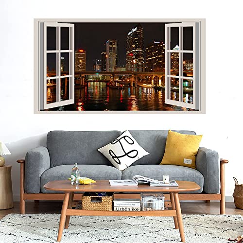 GADGETS WRAP Printed Wall Decal Sticker Fake Window Style Decal (90cm x 50cm) - Urban City Copy