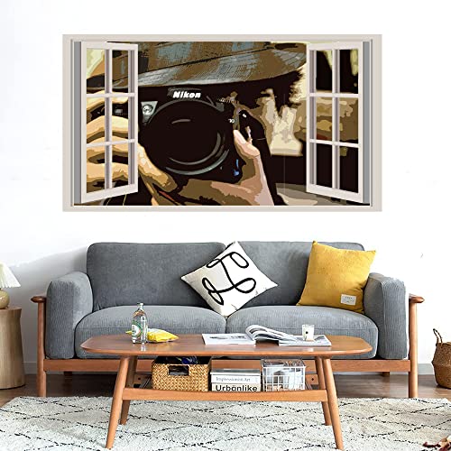 GADGETS WRAP Printed Wall Decal Sticker Fake Window Style Decal (90cm x 50cm) - Camera