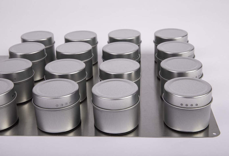 Spice Tin Wall Base, Stainless 12" X 24" for Magnetic Spice Tins