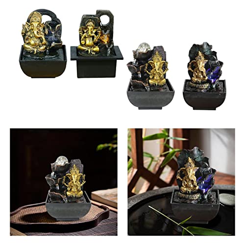 CALANDIS® Ganesha Statues Indoor Tabletop Fountain Collectibles Decorative Gift 14Cmx13.5Cmx18Cm | 1 Ganesha Statues Indoor Water Fountain