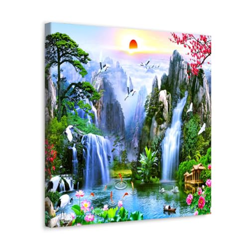 GADGETS WRAP Canvas Gallery Wrap Framed for Home Office Studio Living Room Decoration (17x17inch) - View Of Landscape