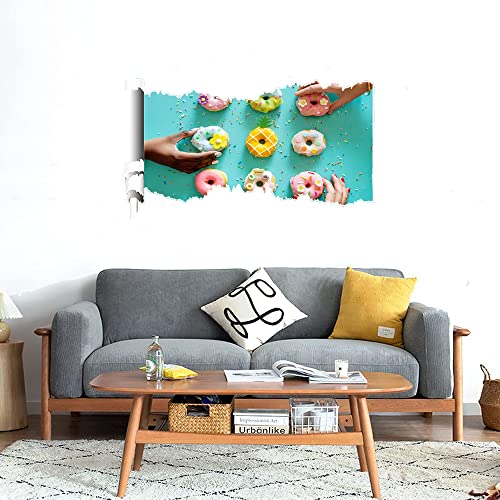 GADGETS WRAP Printed Wall Decal Sticker Scratched Paper Style Wall Decal (90cm x 50cm) - Donuts