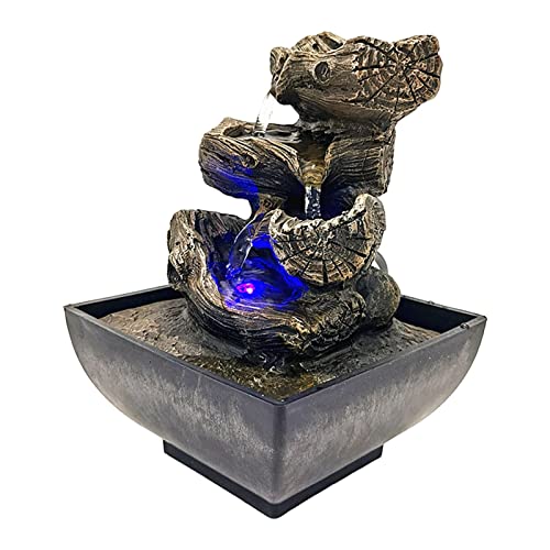 ATORSE® Desktop Water Fountain Waterfall Resin Crafts Flowing Water for Garden Decor Style B