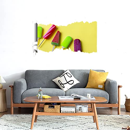 GADGETS WRAP Printed Wall Decal Sticker Scratched Paper Style Wall Decal (90cm x 50cm) - Summer Popsicles