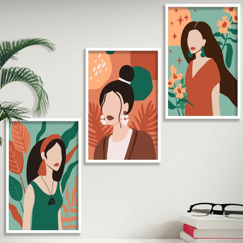 SAF paintings Set of 3 Modern Boho Art Wall Painting For Home And Office ol-COMBO-2123-K3