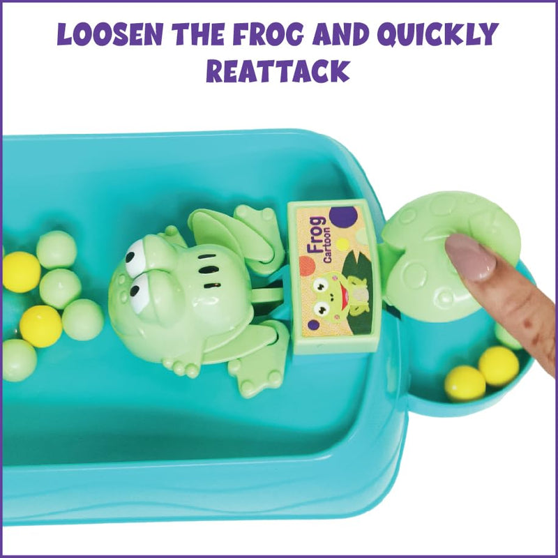 ToyMagic Hungry Feed Me Frog Game with 16 Beans|Eat The Beans|Hungry Frog Game for Kids|2 Player Family Party Board Game|Press The Frog|Collect More Beans|Best Birthday Gift for Kids 4+|Made in India