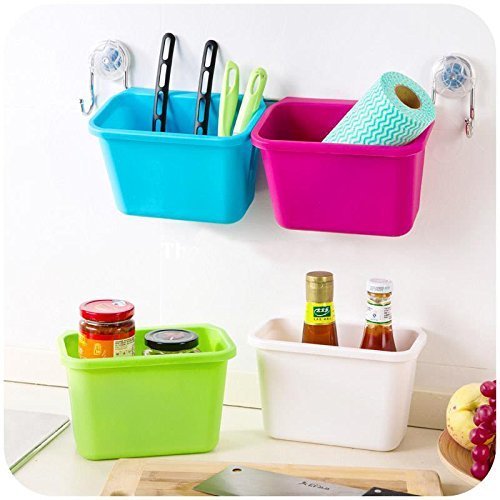 Zollyss Plastic Open-Top Kitchen Cabinet Door Hanging Trash Garbage Bin Can Rubbish Container (Random Colors)