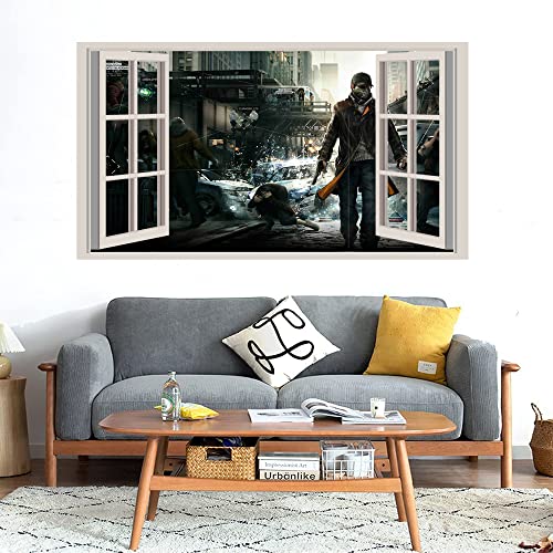 GADGETS WRAP Printed Wall Decal Sticker Fake Window Style Decal (90cm x 50cm) - Watch Dogs Cheat Codes