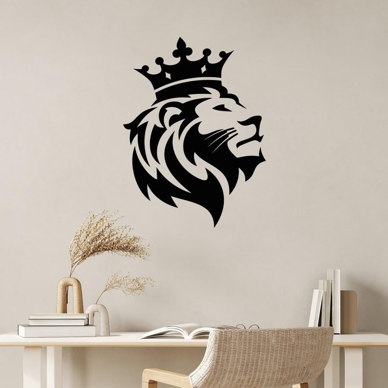 SnappySticker African Lion Wall Sticker PVC Vinyl Easy to Stick (27 X 37)