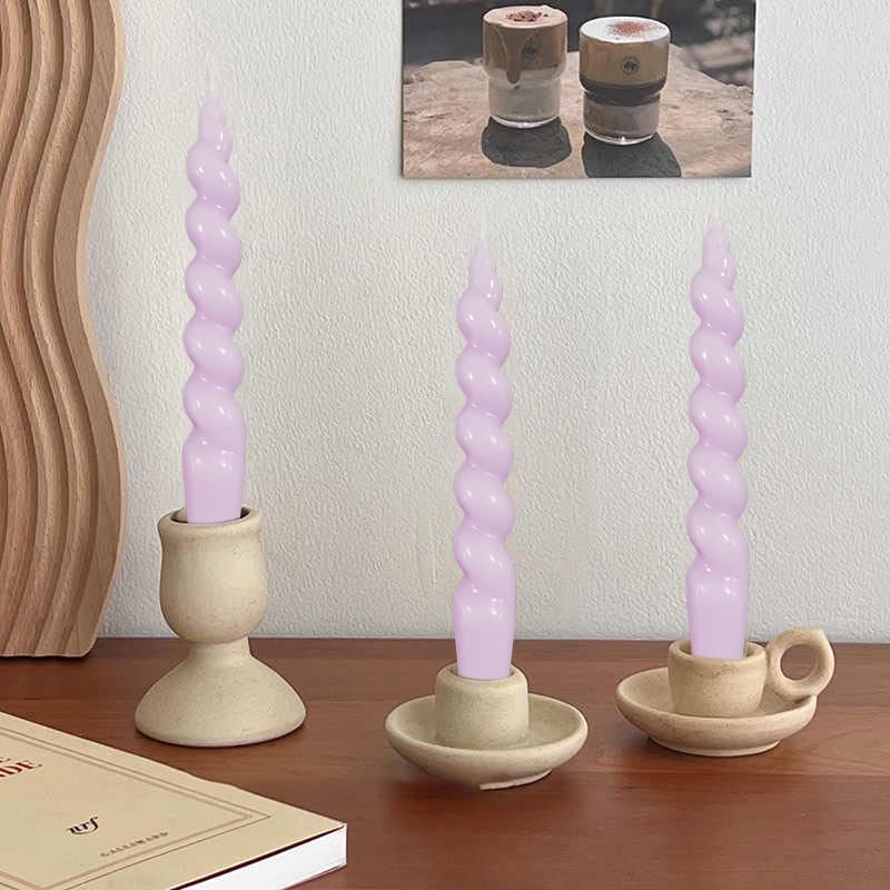 2-Pack of High-Performance, Long-Lasting, Smoke-Free & Drip-Free Spiral Wax Candles - Ideal for Relaxation, Ambiance, and Special Occasions - 5 Hour Burn Time, 7.5 Inches Tall (Purple)