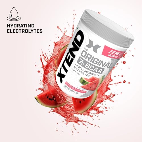 Xtend Original BCAA Powder (Watermelon Explosion) - Sugar Free Workout Muscle Recovery Drink with 7g BCAA, | Amino Acid Supplement with L Glutamine & Electrolytes - 375 Gms (30 Servings)