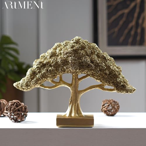 The Artment your artistic apartment Feng Shui Bonsai Brilliance Golden Resin Tree Showpiece: Home Décor for Living Room, Bedroom - Ideal Gift, Office Desk Accent, Artisan Crafted, Elegant Design