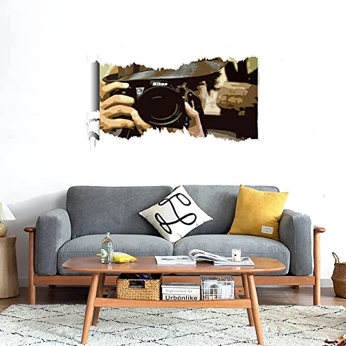 GADGETS WRAP Printed Wall Decal Sticker Scratched Paper Style Wall Decal (90cm x 50cm) - Camera