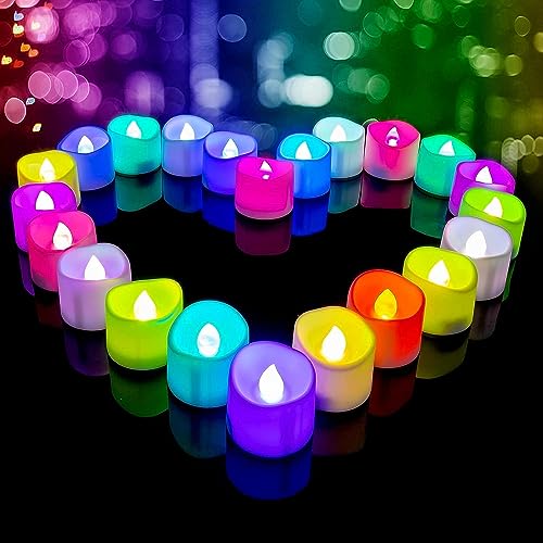 Vankab Plastic LED Flameless and Smokeless Battery Operated Tea Light Candle (Multicoloured) (48)