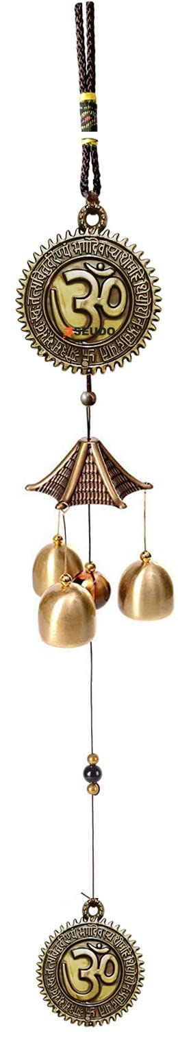 Zobro OM Metal Wind Chimes for Home Balcony Garden Positive Energy, Home Decor Hanging Long Brass Bells Gifts for Loved Ones