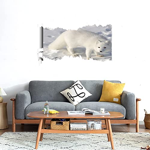 GADGETS WRAP Printed Wall Decal Sticker Scratched Paper Style Wall Decal (90cm x 50cm) - White Wolf (2)