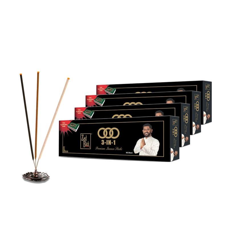 Zed Black 3 in 1 Monthly Pack Incense Sticks - Aroma Sticks (Pack of 3)