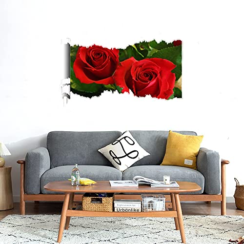 GADGETS WRAP Printed Wall Decal Sticker Scratched Paper Style Wall Decal (90cm x 50cm) - Two Roses