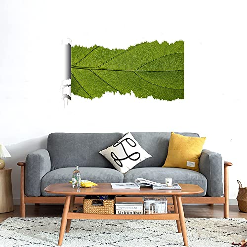 GADGETS WRAP Printed Wall Decal Sticker Scratched Paper Style Wall Decal (90cm x 50cm) - Leaves Macro