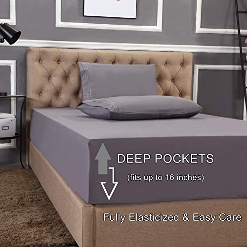 Elegant Comfort 4 Piece 1500 Thread Count Luxurious Ultra Soft Egyptian Quality Coziest Sheet Set, King, Dark Tan Taupe