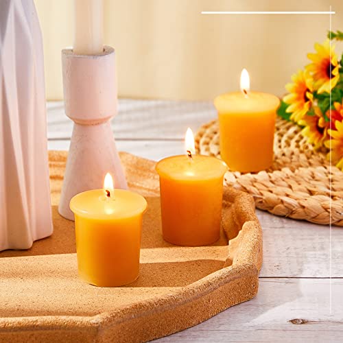 Sumind Pack of 10 Pure Beeswax Candles Unscented Natural Beeswax Votive Candles for Home Room Decor Party Wedding Spa Gift