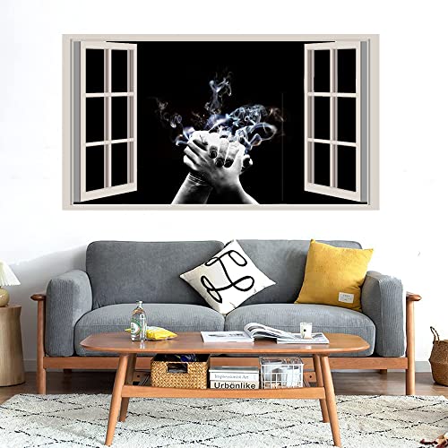 GADGETS WRAP Printed Wall Decal Sticker Fake Window Style Decal (90cm x 50cm) - Soul in Hand