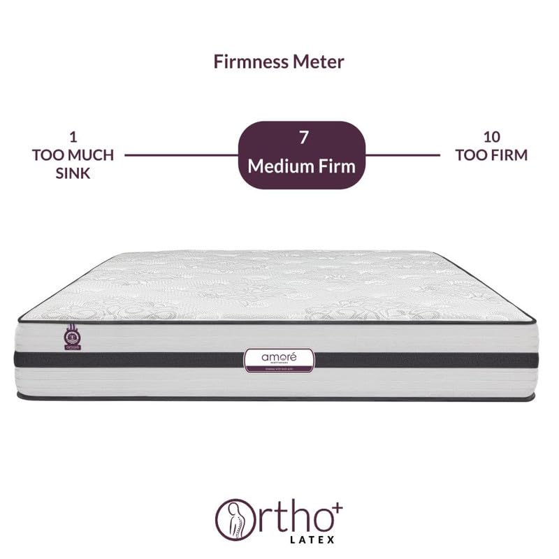 AMORE Orthoplus 100% Natural Latex Pocket Spring Mattress // 8Inch Bed Mattress // King Size Mattress (78 * 72 * 8 Inch,100% Natural Latex Pocket Spring Mattress)